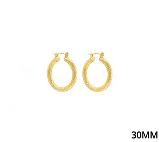 Gold Textured 1.2" Aluminum Water Resistant Hoop Earring