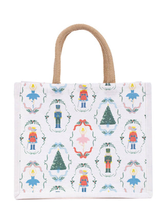 Nutcracker Waltz Juco Gift Tote   White/Multi   12x10x8
