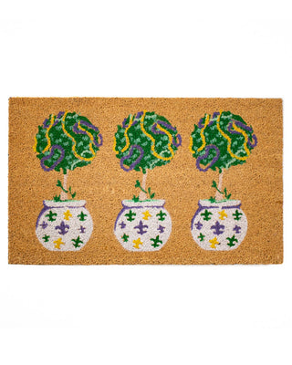 Mardi Topiary Coir Doormat   Natural/Multi   18x30