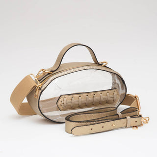 Football shaped clear purse GOLD