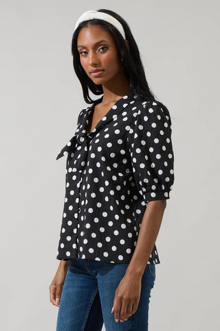 Bremen Dot Conley Button Down Blouse: