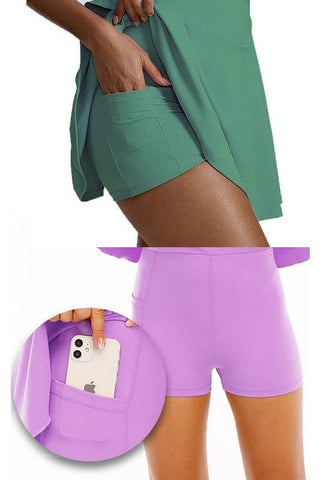 Premium  activewear tennis skorts dress with bow tie skirts: Lilac