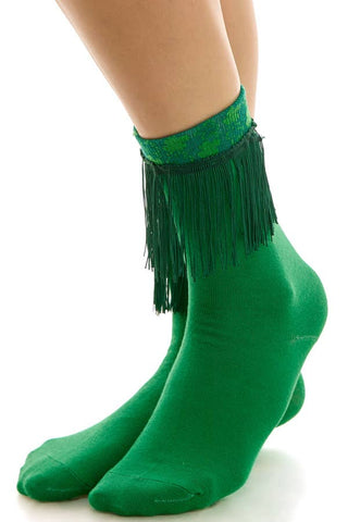 St. Patrick's Day Fringe Clover Socks