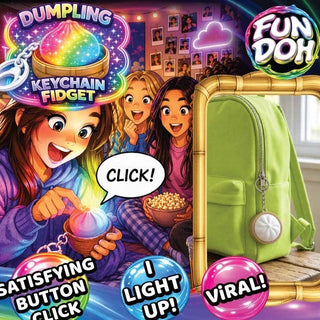 Fun Doh Dumpling Light-Up Click Fidget Keychain -