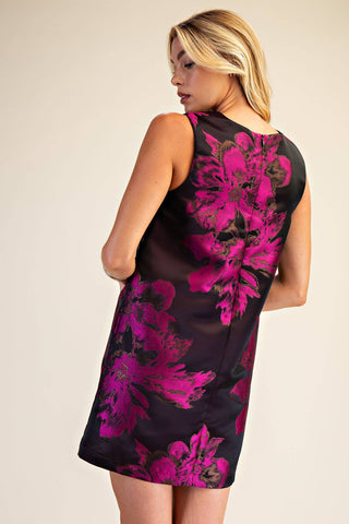 Misty Round Neck Shift Mini Dress: