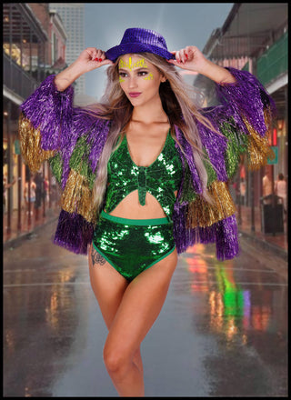 MARDI GRAS FRINGED JACKET