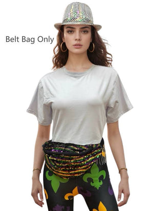 Mardi Gras Sequin Belt Bag