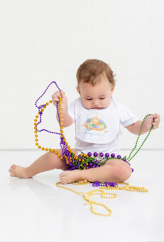 My First King Cake Cotton Bib