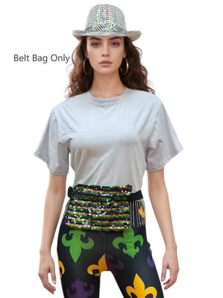 grace Olivia Mardi Gras Sequin belt bag