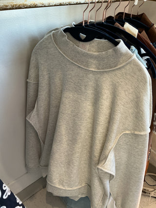 Mockneck Oversize   Sweatshirt Light Grey / Missy /