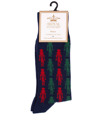 Men's Nutcracker Lane Socks   Navy/Red/Green   One Size