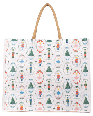 Nutcracker Waltz Juco Carryall Tote   White/Multi   22x19x8
