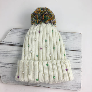 Mardi Gras Pearl beanie 2
