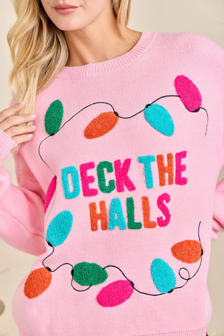 Deck The Halls Holiday Knit Sweater  Ready to Ship Christmas
