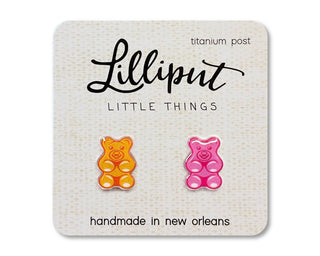 Gummy Bear Earrings // Colorful Fun Earrings: Pink/Orange