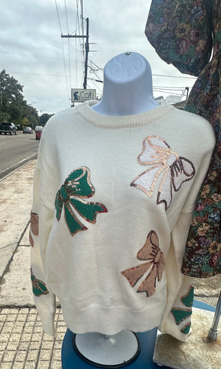 Sequins Bow Sweater