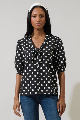 Bremen Dot Conley Button Down Blouse: