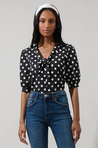 Bremen Dot Conley Button Down Blouse: