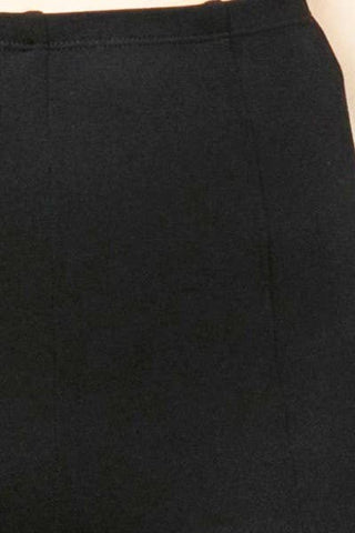 Solid color formal dressy pants with seam front slim looking: Black