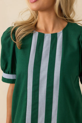 Roll wave green and blue dress