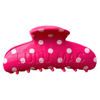 LULU MAC HAIR CLIPS LM-HR-1001-Hot Pink/White Dot