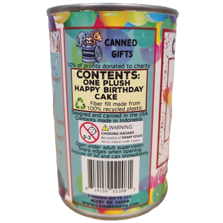 Canned Cake | Happy Birthday to You Gift | Plush B-day Cake: Pop Top Lid