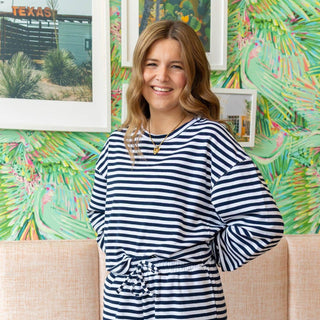 LM-STRIPE LONGSLEEVE TOP-NAVY: NAVY