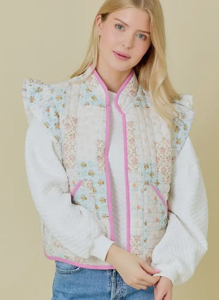 Quilters floral vest