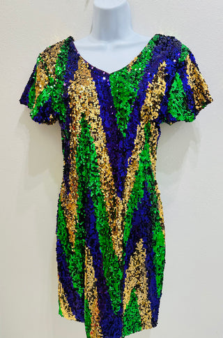 Mardi Gras sequins dress