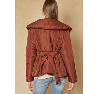 Puffy belted jacket