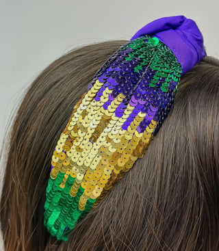 Color block sequins headband