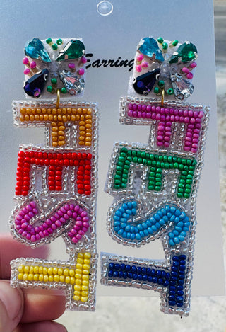 Handmade beaded FEST earrings