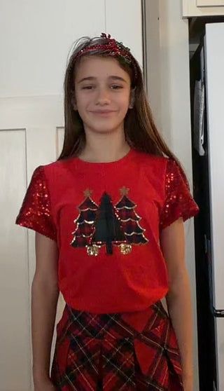 Girls festive forest top