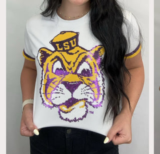 LSU vintage tiger  sequins