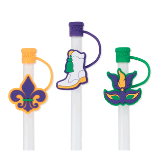 Mardi Gras straw toppers