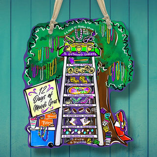 12 days of Mardi Gras door sign