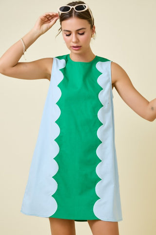 Geaux Wave blue and green dress