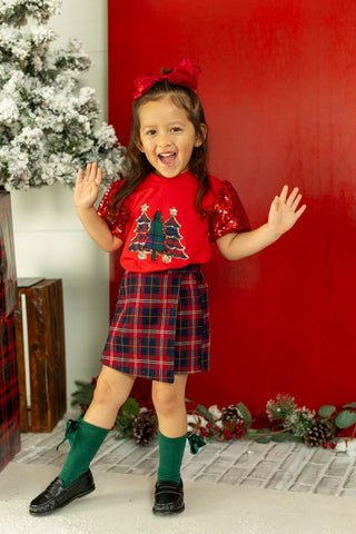 Girls festive forest top