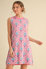 Adele floral knit dress (pink )