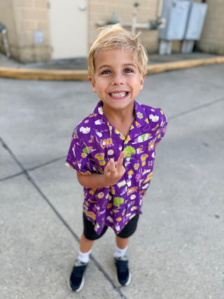 GO Kids Hawaii Mardi Gras button up