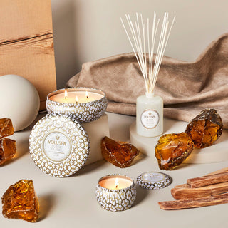 Suede Blanc 3 wick tin candle