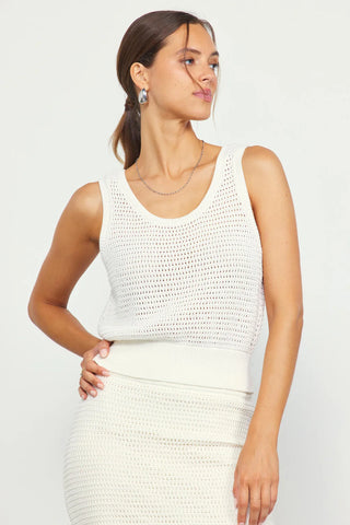 Skies are Blue Sweater Set Tank and Midi Skirt