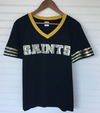 Saints sequins V-neck