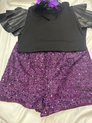 Lily Purple sequins shorts
