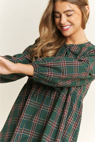 Hunter green babydoll mini
