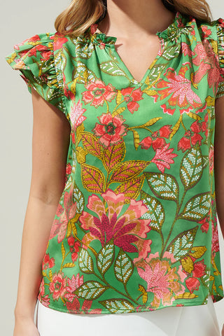 Susy Paradise Bellissima Ruffle Sleeve Top