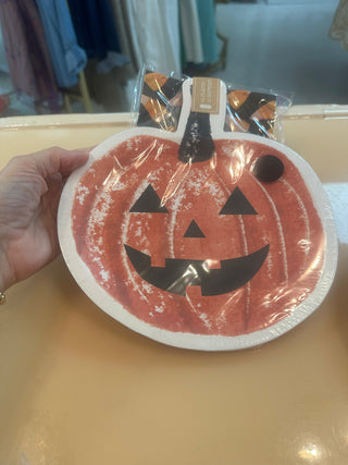 Mudpie Halloween paper plate and napkin set