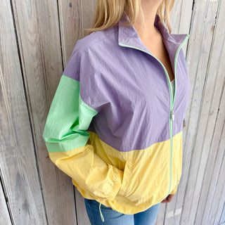 Grace Olivia Mardi Gras pastel windbreaker