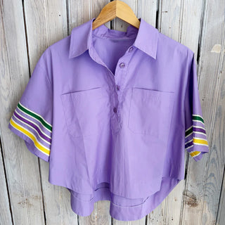 Mardi Stripe S/S Poplin-lavender