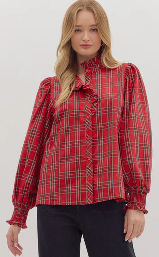 Red Plaid Top